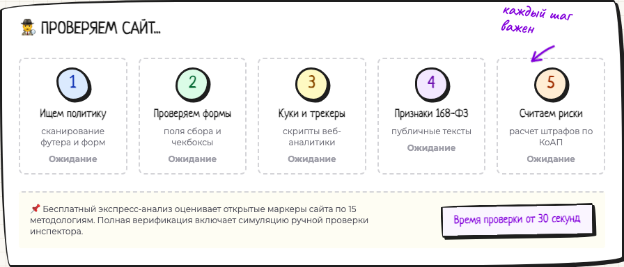 Фрагмент промо-лендинга с поиском политики и проверкой форм
